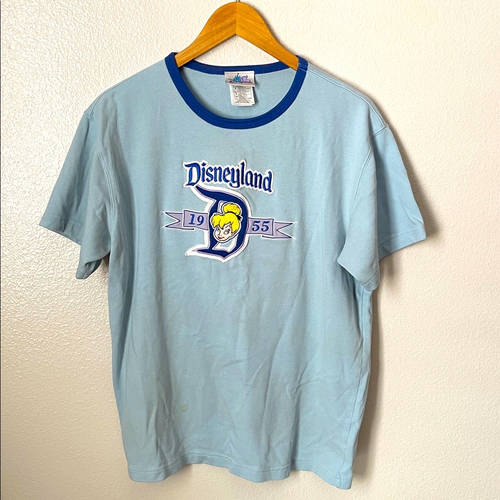 Vintage Y2K Disney Parks Disneyland embroidered Tinkerbell 1955 graphic tee L